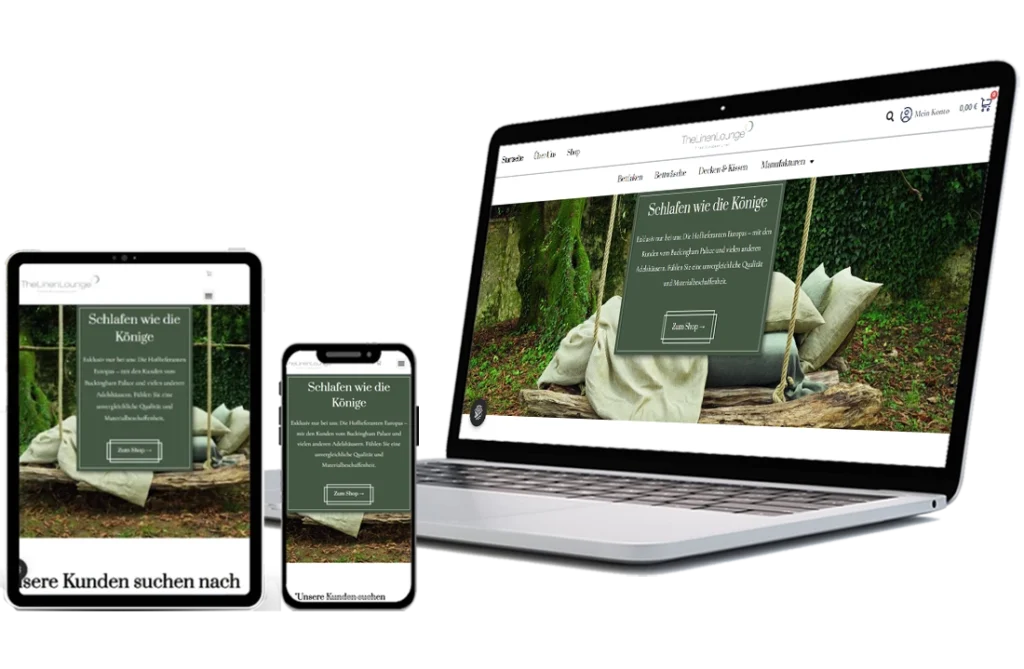 Referenz Leinenhändler unserer Webdesign Agentur
