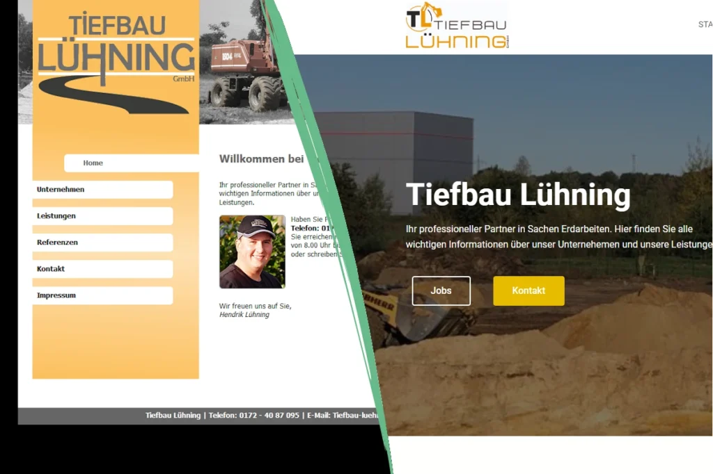 Tiefbau Vorher/Nachher